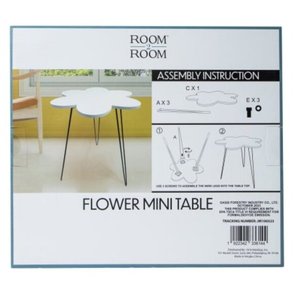 Flower Mini Table 13.38in X 12in New in box - Picture 2 of 3